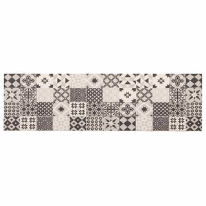 vidaXL Konyhai szőnyeg sz&uuml;rke mozaik 150 x 45 cm 100% Poliamid