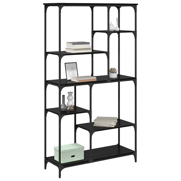 vidaXL K&ouml;nyvespolc Fekete t&ouml;lgy 99 x 35,5 x 176 cm Faanyag