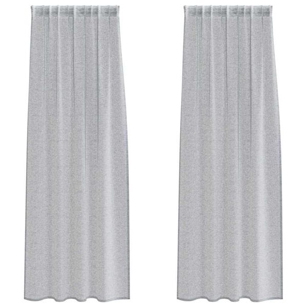 vidaXL Voile F&uuml;gg&ouml;ny 2 pcs S&ouml;t&eacute;tsz&uuml;rke 225 x 140 cm Poli&eacute;szter