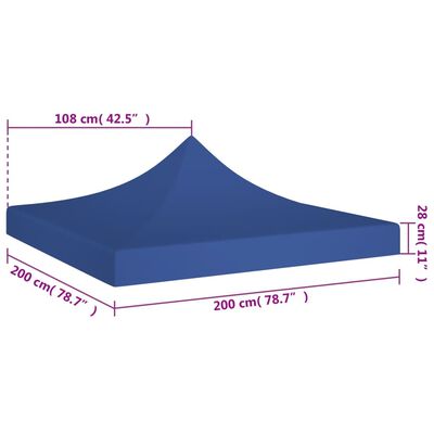vidaXL kék tető partisátorhoz 2 x 2 m 270 g/m²