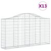 vidaXL 13 db íves horganyzott vas gabion kosár 200x30x100/120 cm