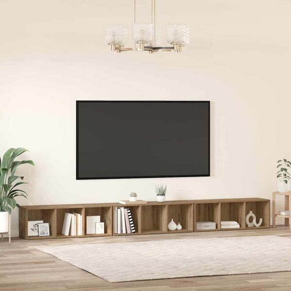 vidaXL TV szekr&eacute;ny garnit&uacute;ra 3 pcs Artisan t&ouml;lgy 37 x 35 x 107 cm