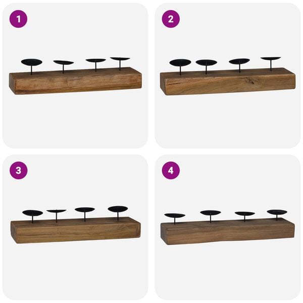 vidaXL Gyertyatart&oacute; Term&eacute;szetes 50 x 15 x 10 cm T&ouml;m&ouml;r t&iacute;kfa