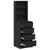 vidaXL Magasfiú fiókkal Musta tammi 40 x 41 x 135 cm Faanyag