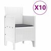 vidaXL Kert étkező szett 11 pcs Fehér Polt rattan