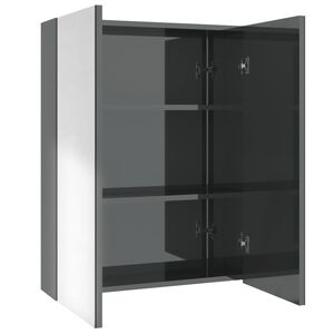vidaXL f&eacute;nyes sz&uuml;rke MDF t&uuml;kr&ouml;s f&uuml;rdőszobaszekr&eacute;ny 60 x 15 x 75 cm