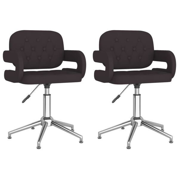 vidaXL 2 db fekete műbőr forg&oacute; &eacute;tkezősz&eacute;k