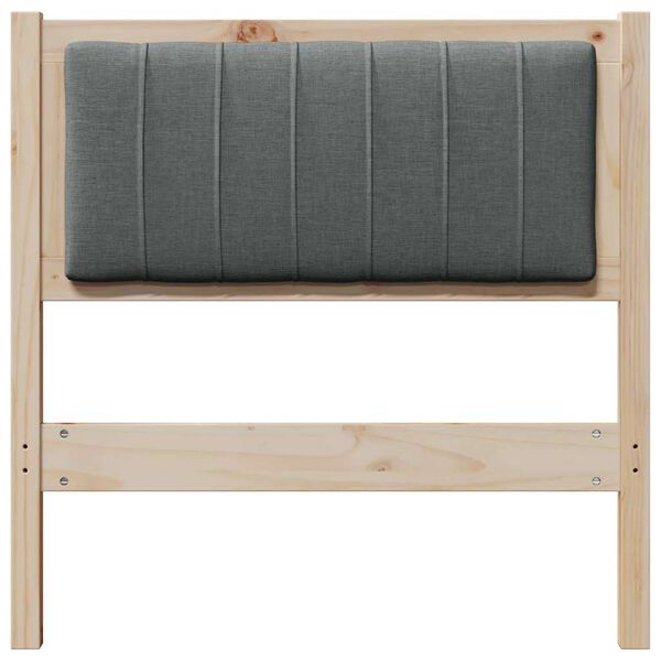 vidaXL Kárpitozott fejtámla fejtámlával Barna 75 cm Tömör fenyőfa