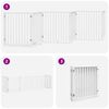 vidaXL feh&eacute;r ny&aacute;rfa 6 paneles &ouml;sszecsukhat&oacute; kutyakapu ajt&oacute;val 480 cm