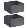 vidaXL Kerti cser&eacute;p 2 db Antracitsz&uuml;rke 60 x 60 x 40 cm