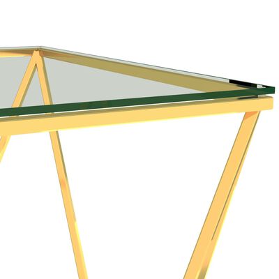 vidaXL aranyszínű rozsdamentes acél dohányzóasztal 80 x 80 x 45 cm