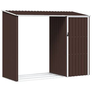 vidaXL barna horganyzott ac&eacute;l kerti tűzifat&aacute;rol&oacute; 245 x 98 x 159 cm