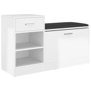 vidaXL magasf&eacute;nyű feh&eacute;r szerelt fa cipőt&aacute;rol&oacute; pad 94,5 x 31 x 57 cm