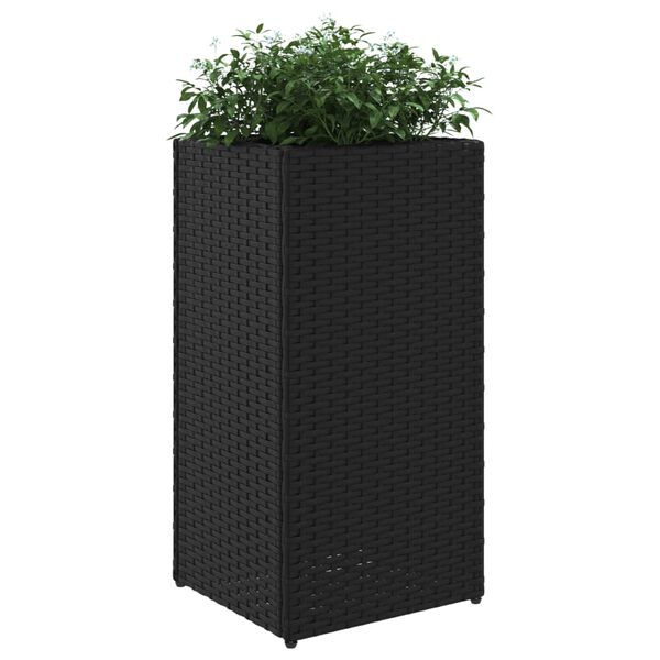 vidaXL 2 db fekete polyrattan kerti &uuml;ltetől&aacute;da 30x30x60 cm
