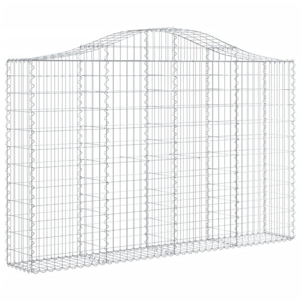 vidaXL 2 db íves horganyzott vas gabion kosár 200x30x120/140 cm