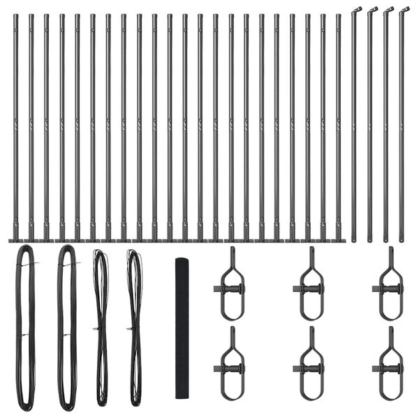 vidaXL Ker&iacute;t&eacute;soszlop Sz&uuml;rke 50 x 1,5 m (16 x 16 mm h&aacute;l&oacute;) Ac&eacute;l &eacute;s PVC