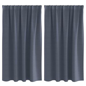 vidaXL Fekete F&uuml;gg&ouml;ny Gyűrűkkel 2 pcs Antracit 140 x 140 cm Poli&eacute;szter