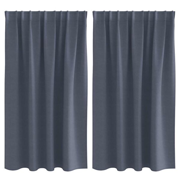 vidaXL Fekete F&uuml;gg&ouml;ny Gyűrűkkel 2 pcs Antracit 140 x 140 cm Poli&eacute;szter