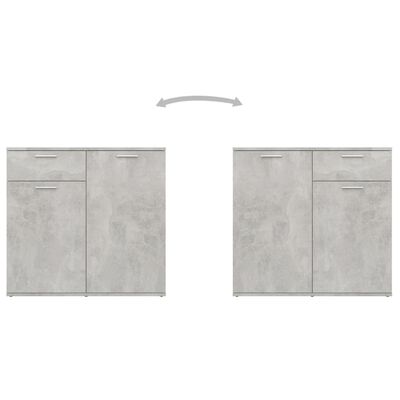 vidaXL betonszürke forgácslap tálalószekrény 80 x 36 x 75 cm