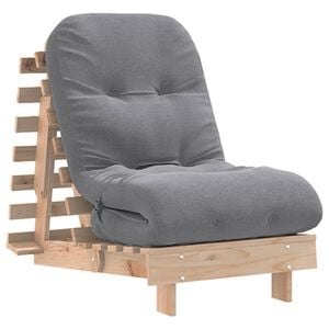 vidaXL t&ouml;m&ouml;r fenyőfa futon kanap&eacute;&aacute;gy matraccal 60 x 206 x 11 cm