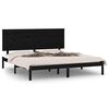 vidaXL Super King fekete t&ouml;m&ouml;r fa &aacute;gykeret 180 x 200 cm