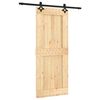 vidaXL Cs&uacute;sz&oacute; ajt&oacute; Term&eacute;szetes &eacute;s Fekete 85 x 210 cm Szil&aacute;rd Fenyőfa