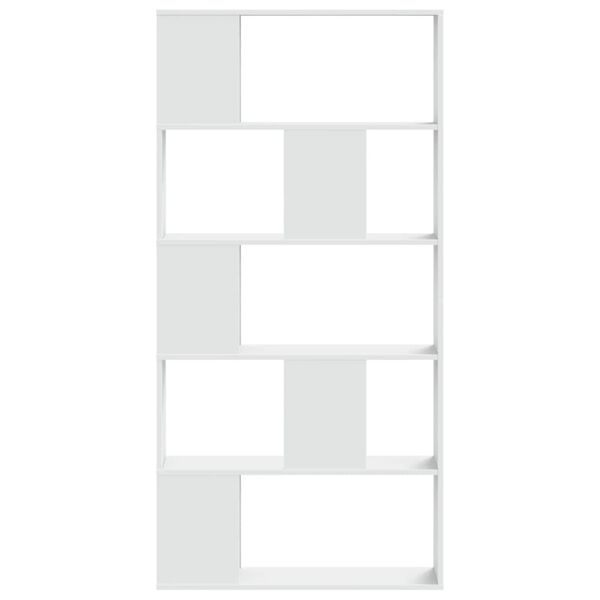 vidaXL 5-szintes fehér szerelt fa könyvespolc 80,5 x 23,5 x 162,5 cm