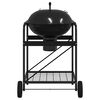 vidaXL K&uuml;lt&eacute;ri grill ker&eacute;kkel Fekete 91 x 71 x 107 cm F&eacute;m