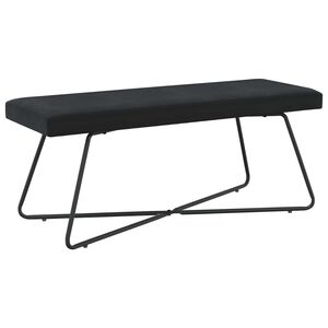 vidaXL pad Egysz&iacute;nű Fekete 110 x 40 x 45 cm B&aacute;rsony