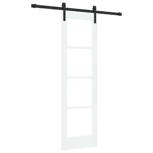 vidaXL Cs&uacute;sz&oacute; ajt&oacute; ORKDAL Feh&eacute;r 61 x 198,5 cm T&ouml;m&ouml;r fenyőfa &eacute;s &uuml;veg