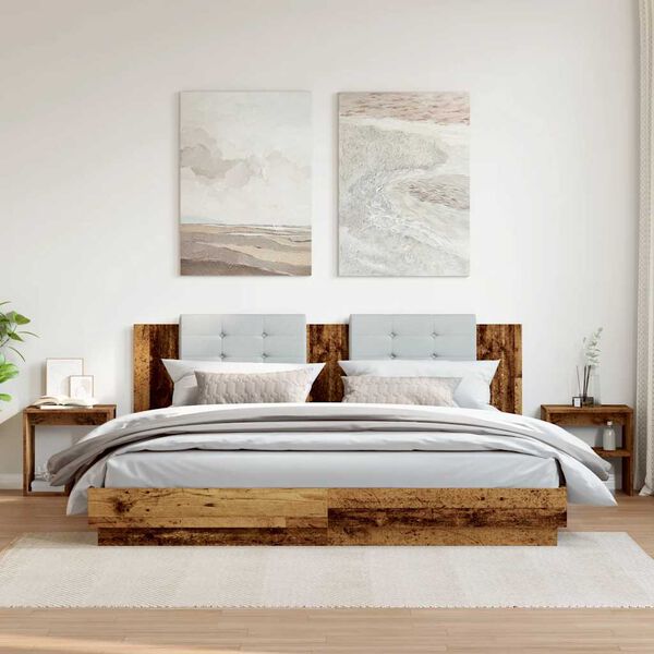 vidaXL 2 db antik fa sz&iacute;nű szerelt fa &eacute;jjeliszekr&eacute;ny 40 x 30 x 40 cm