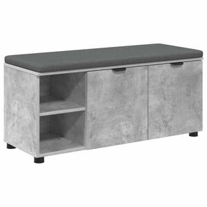 vidaXL Előt&eacute;r pad Beton Sz&uuml;rke 100 x 38 x 46 cm Műanyag Fa &eacute;s Sz&ouml;vet