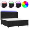 vidaXL fekete b&aacute;rsony rug&oacute;s &eacute;s LED-es &aacute;gy matraccal 180x200 cm