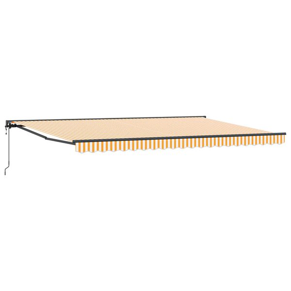 vidaXL Beh&uacute;zhat&oacute; napellenző S&aacute;rga &eacute;s Feh&eacute;r 500 &times; 300 cm