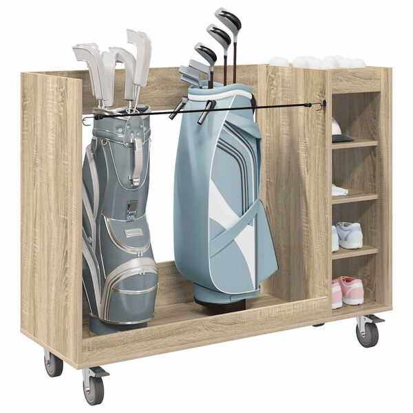 vidaXL Golf Szekr&eacute;ny ker&eacute;kkel Egysz&iacute;nű Sonoma t&ouml;lgy 120 x 45 x 98 cm