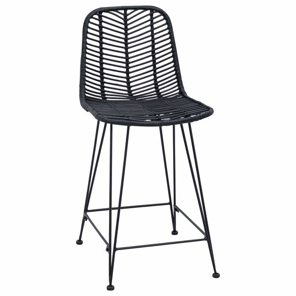vidaXL B&aacute;rsz&eacute;k 2 pcs Fekete 44,5 x 54,5 x 97,5 cm Rattan &eacute;s Vas