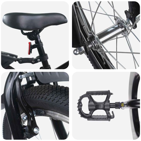 vidaXL Gyerek Bicikli 18 H&uuml;velyk 5-7 &eacute;ves korig Fekete