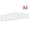 vidaXL 2 db íves horganyzott vas gabion kosár 400x30x60/80 cm