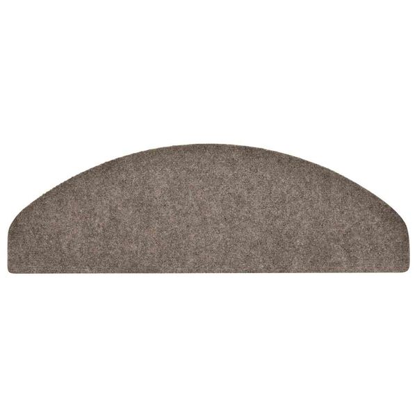 vidaXL öntapadós lépcsőszőnyegek 30 db 65 x 21 x 4 cm bézs félkör alakú nagy