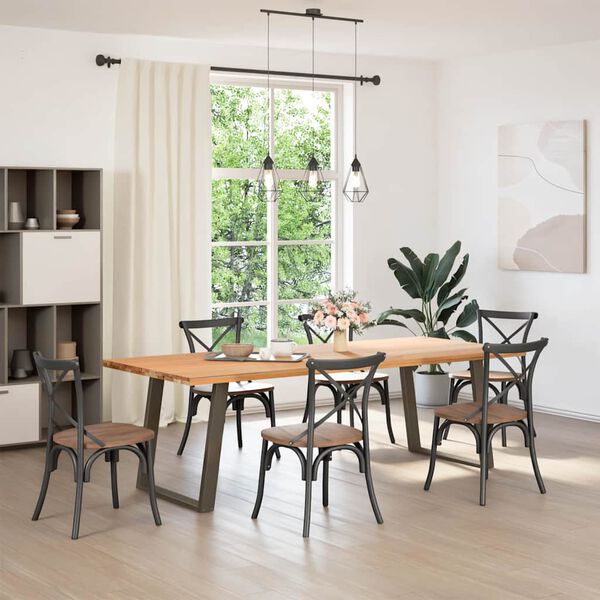 vidaXL 2 db U alak&uacute; &eacute;tkezőasztal l&aacute;b nat&uacute;r ac&eacute;l 80x(72-73) cm