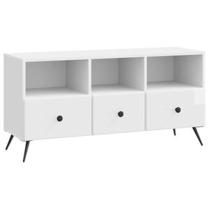 vidaXL TV szekr&eacute;ny Magasf&eacute;nyű Feh&eacute;r 102 x 34,5 x 50 cm Szerelt Fa