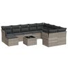 vidaXL 11 r&eacute;szes vil&aacute;gossz&uuml;rke polyrattan kerti &uuml;lőgarnit&uacute;ra p&aacute;rn&aacute;kkal