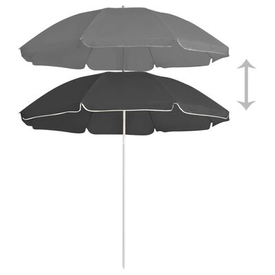 vidaXL antracitszürke kültéri napernyő acél rúddal 180 cm