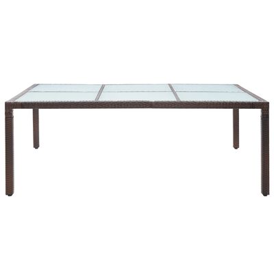 vidaXL barna polyrattan kültéri étkezőasztal 200 x 150 x 74 cm