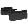 vidaXL Kerti Kanapé Szett tárolóval párnával 7 pcs Fekete polirattan