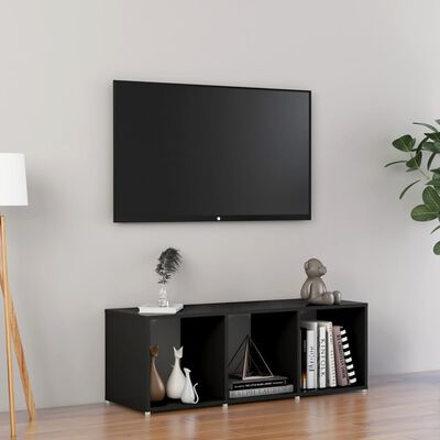 vidaXL fekete forgácslap TV-szekrény 107 x 35 x 37 cm