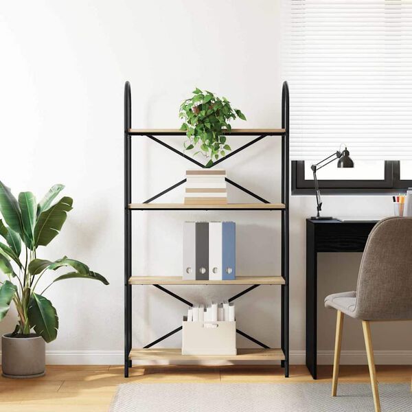 vidaXL K&ouml;nyvespolc Sonoma t&ouml;lgy 80 x 30 x 146 cm Faanyag