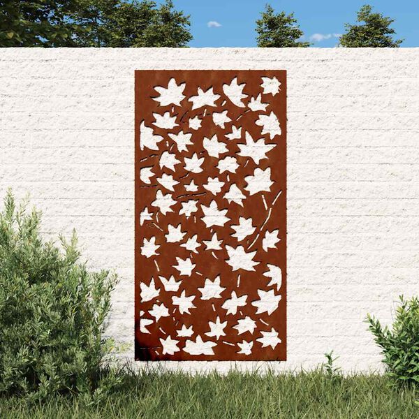 vidaXL juharlev&eacute;l mint&aacute;s corten ac&eacute;l kerti fald&iacute;sz 105 x 55 cm