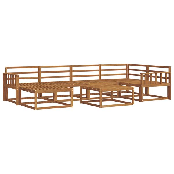 vidaXL K&uuml;lt&eacute;ri kanap&eacute; szett 7 pcs Term&eacute;szetes T&ouml;m&ouml;r Ak&aacute;cfa
