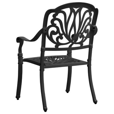 vidaXL 2 db fekete öntött alumínium kerti szék